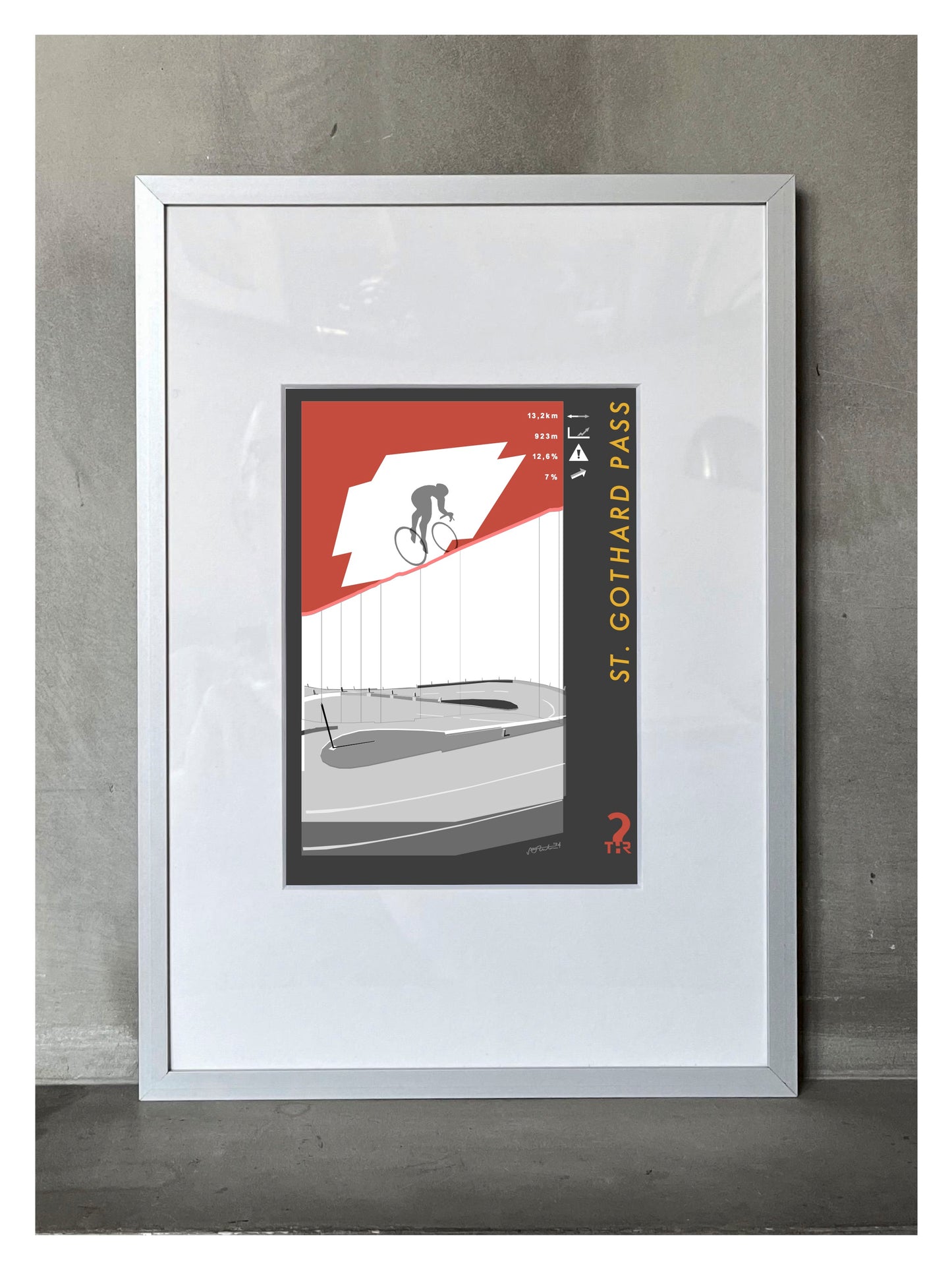 St Gothard Pass Cycling Poster