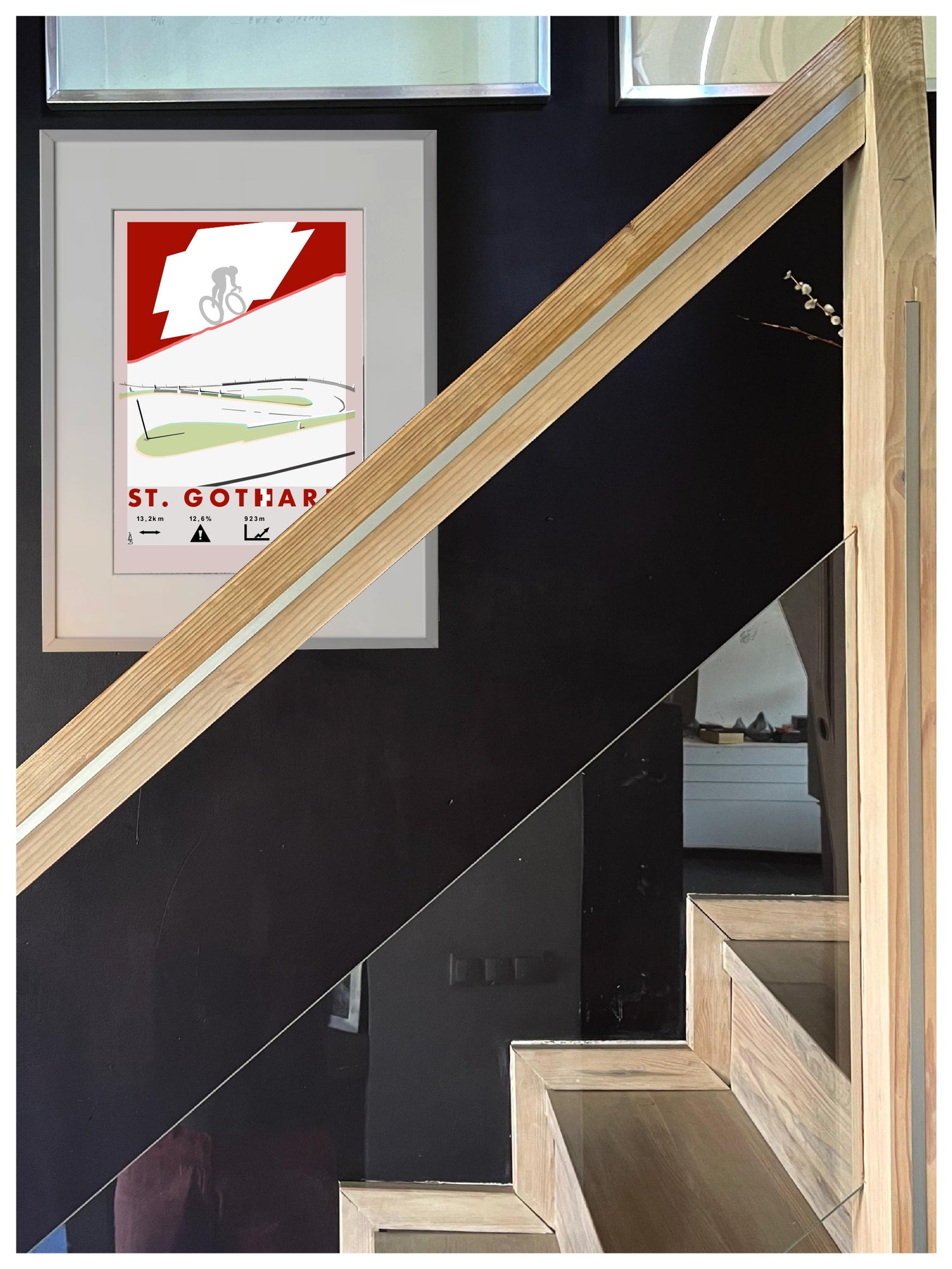 St. Gothard Pass Plakat rowerowy WHYTHERE? 30cm x 40cm