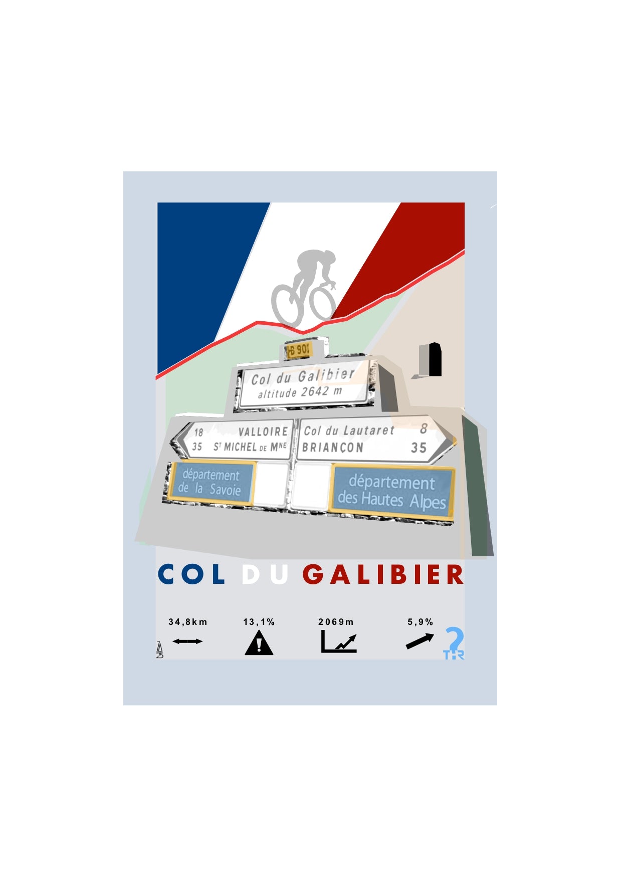 Galibier Plakat rowerowy WHYTHERE? 21cm x 30cm