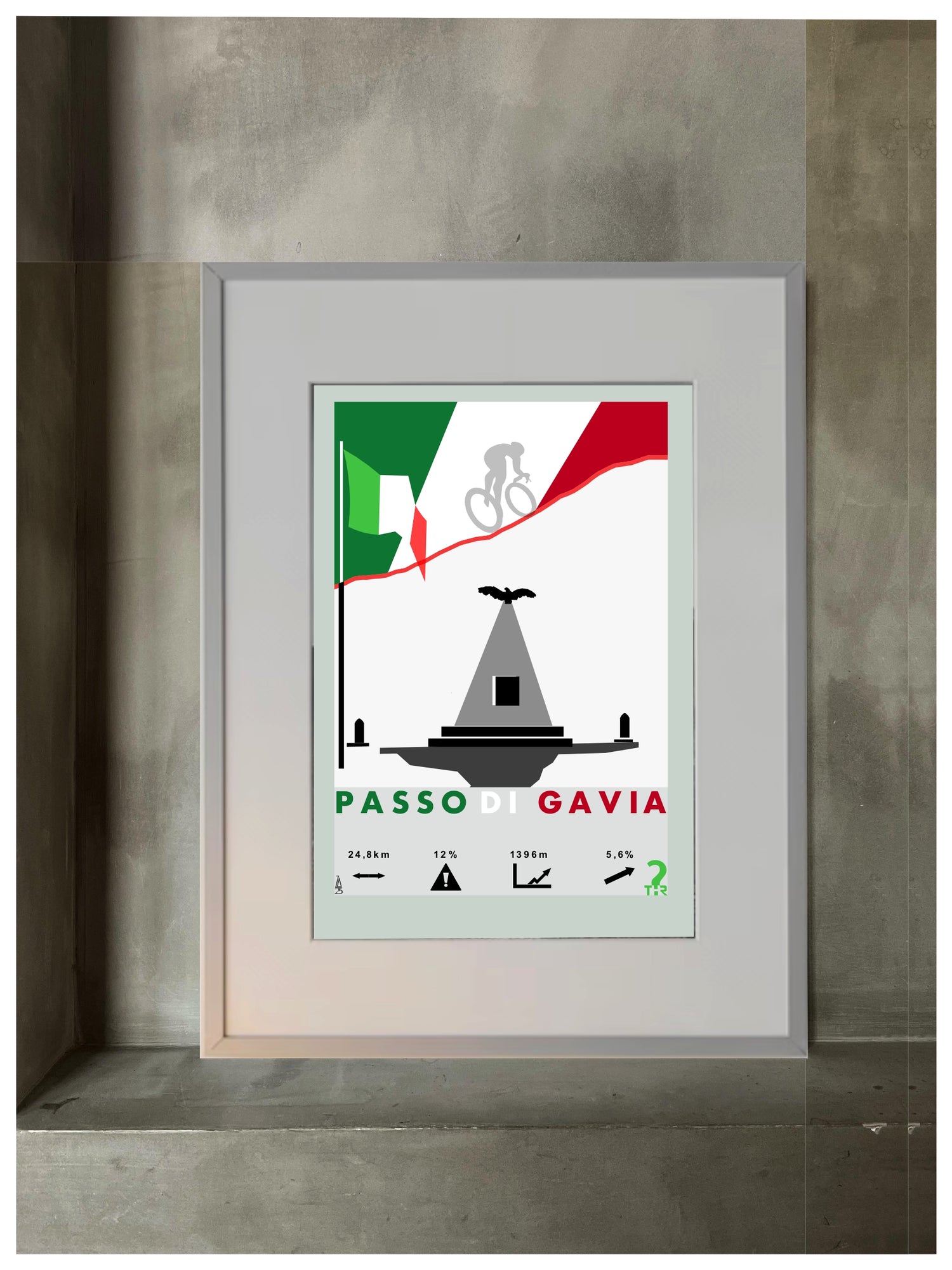 Passo di Gavia Plakat rowerowy WHYTHERE? 30cm x 40cm