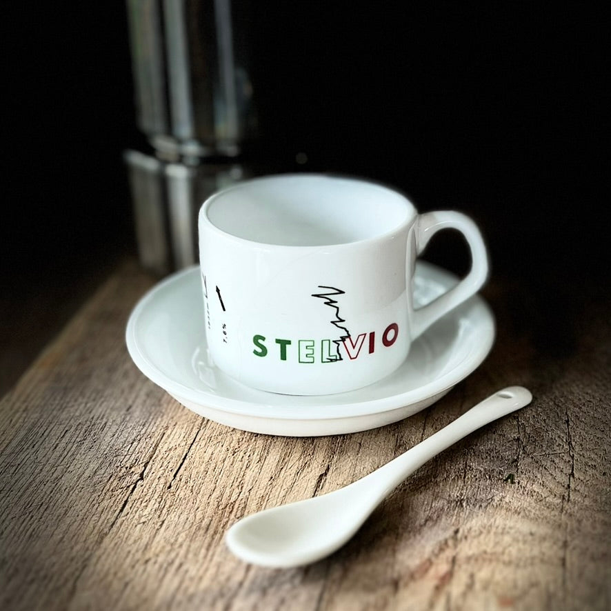 Filiżanka coffee ride Passo dello Stelvio idealny prezent dla kolarza