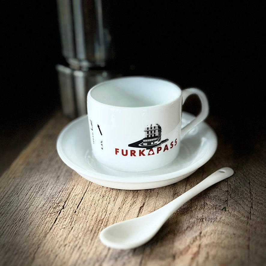 Filiżanka coffee ride Furkapass idealny prezent dla kolarza