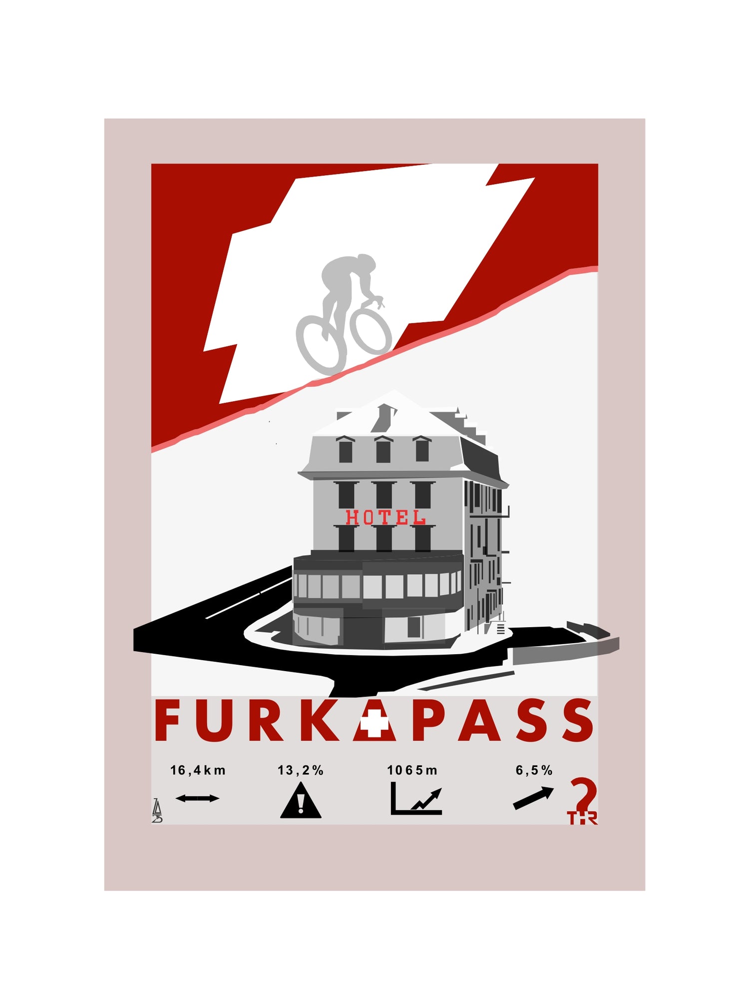 Furkapass Plakat rowerowy WHYTHERE? 30cm x 40cm