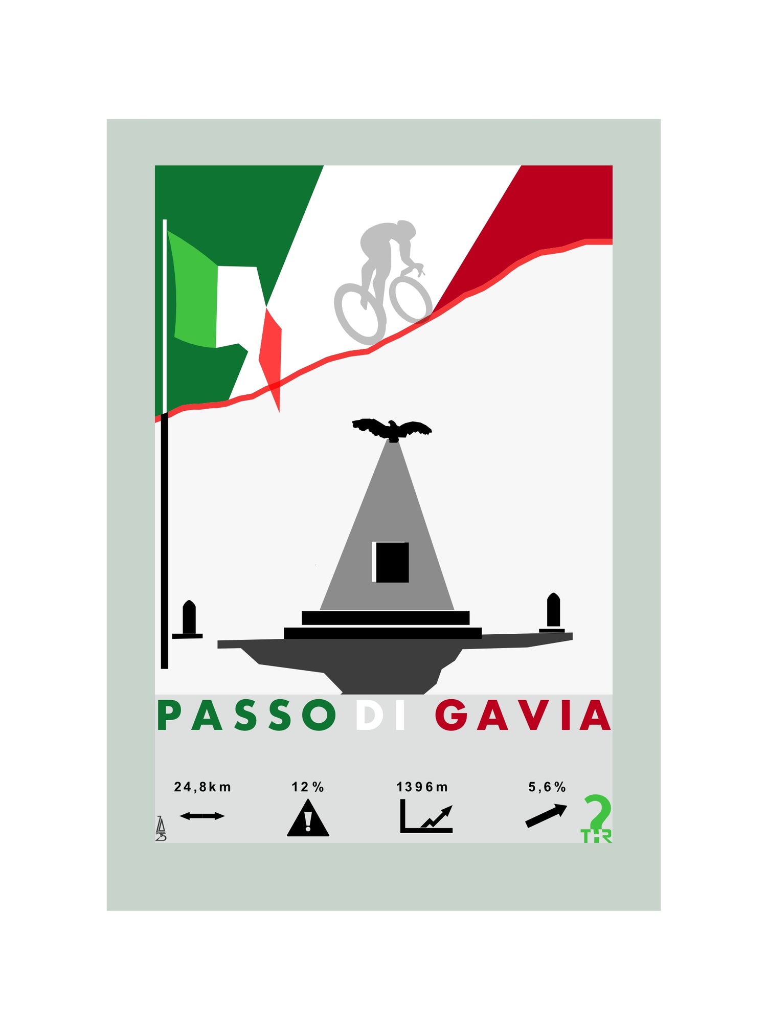 Passo di Gavia Plakat rowerowy WHYTHERE? 30cm x 40cm