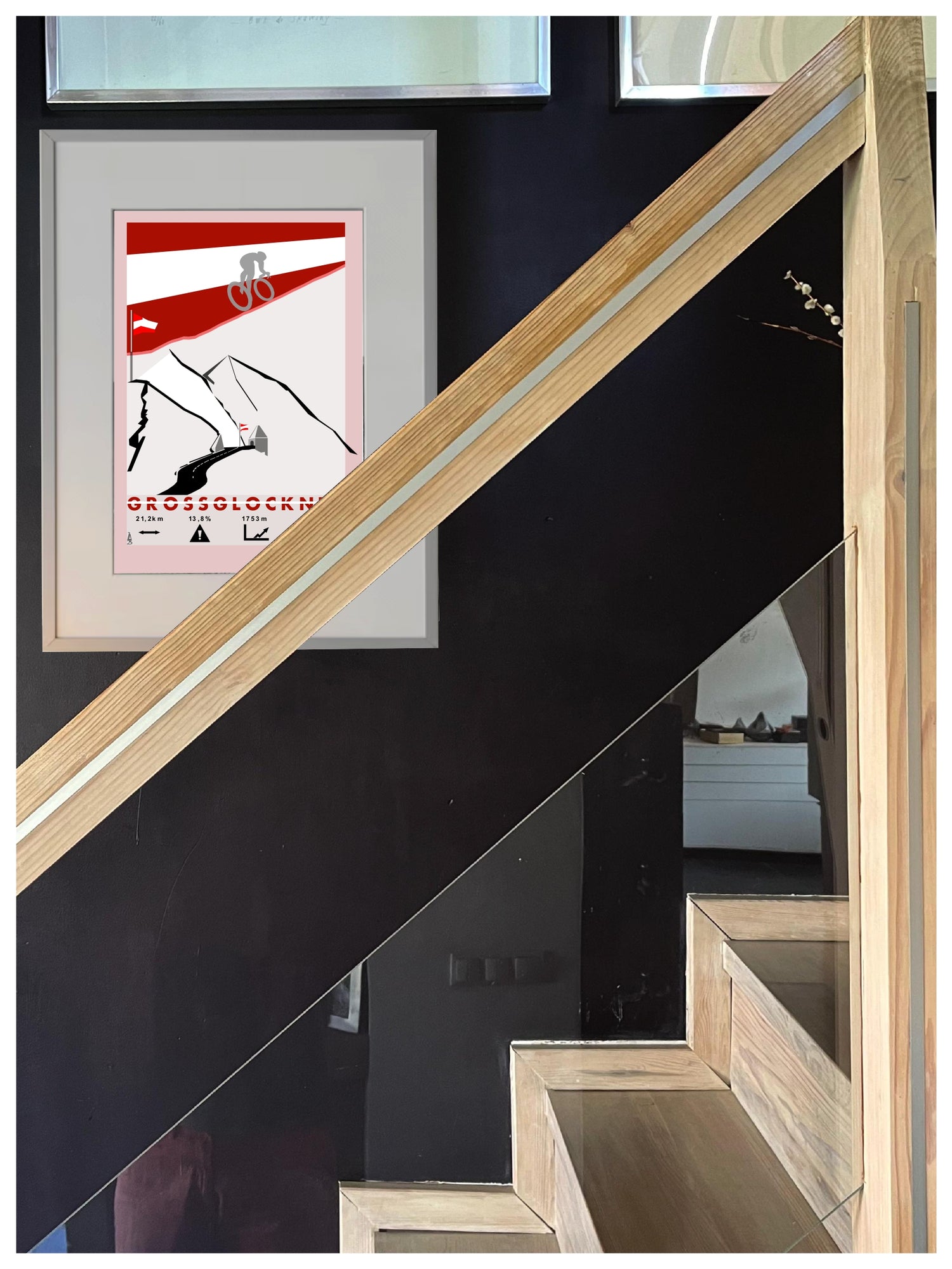 Grossglockner Plakat rowerowy WHYTHERE? 30cm x 40cm