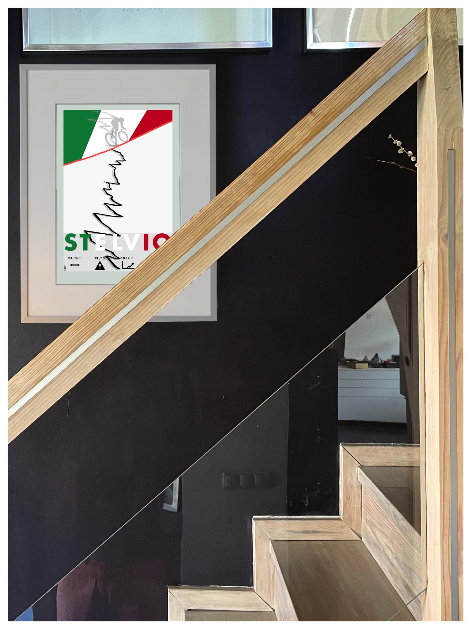 Passo dello Stelvio Plakat rowerowy WHYTHERE? 30 cm x 40 cm