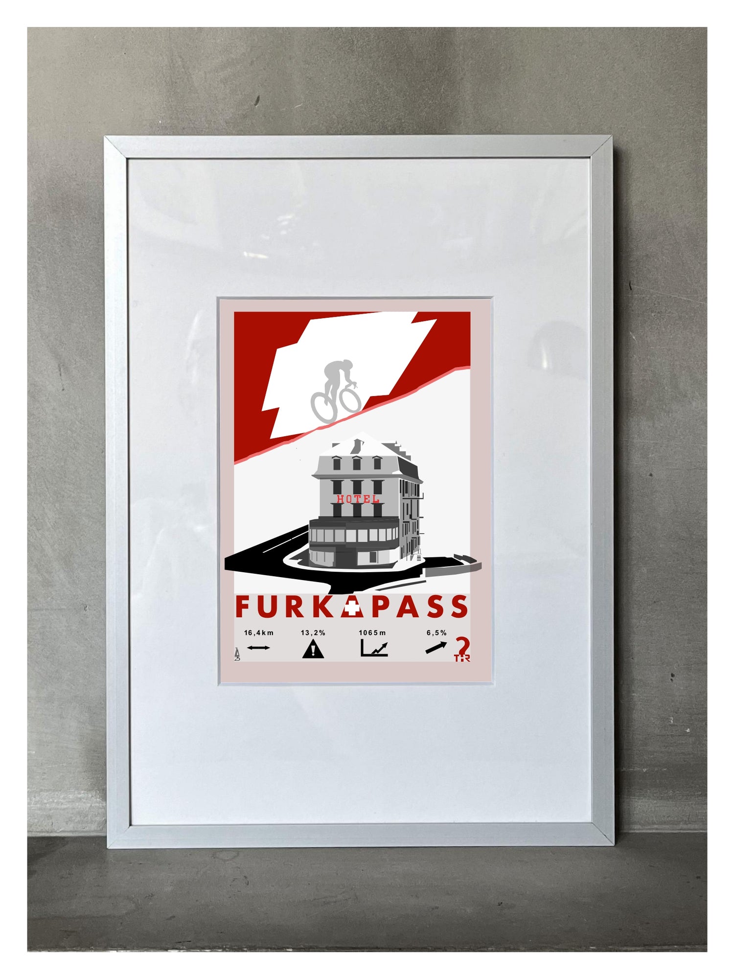 Furkapass Plakat rowerowy WHYTHERE? 21cm x 30cm