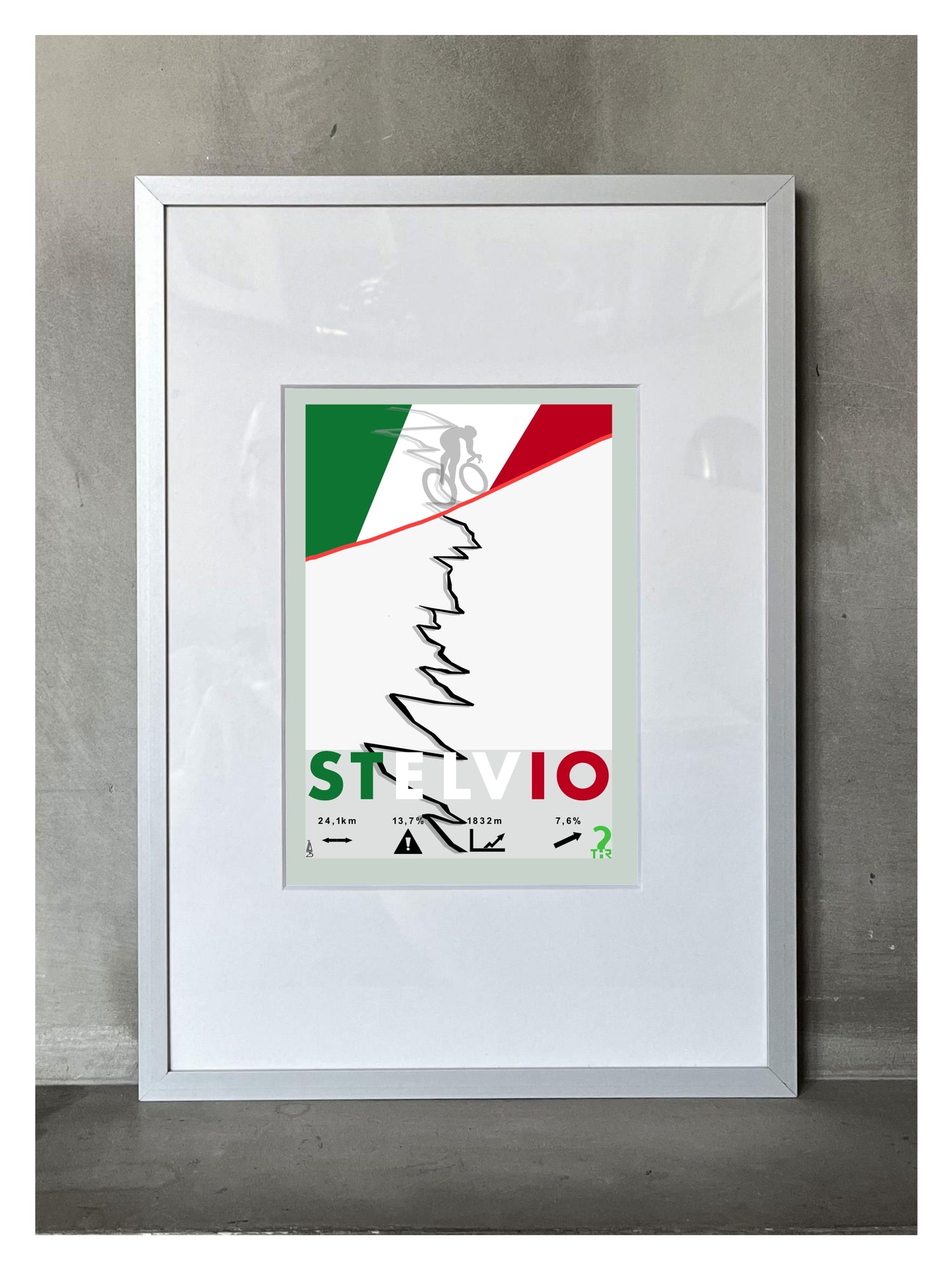 Passo dello Stelvio Plakat rowerowy WHYTHERE? 21 cm x 30 cm