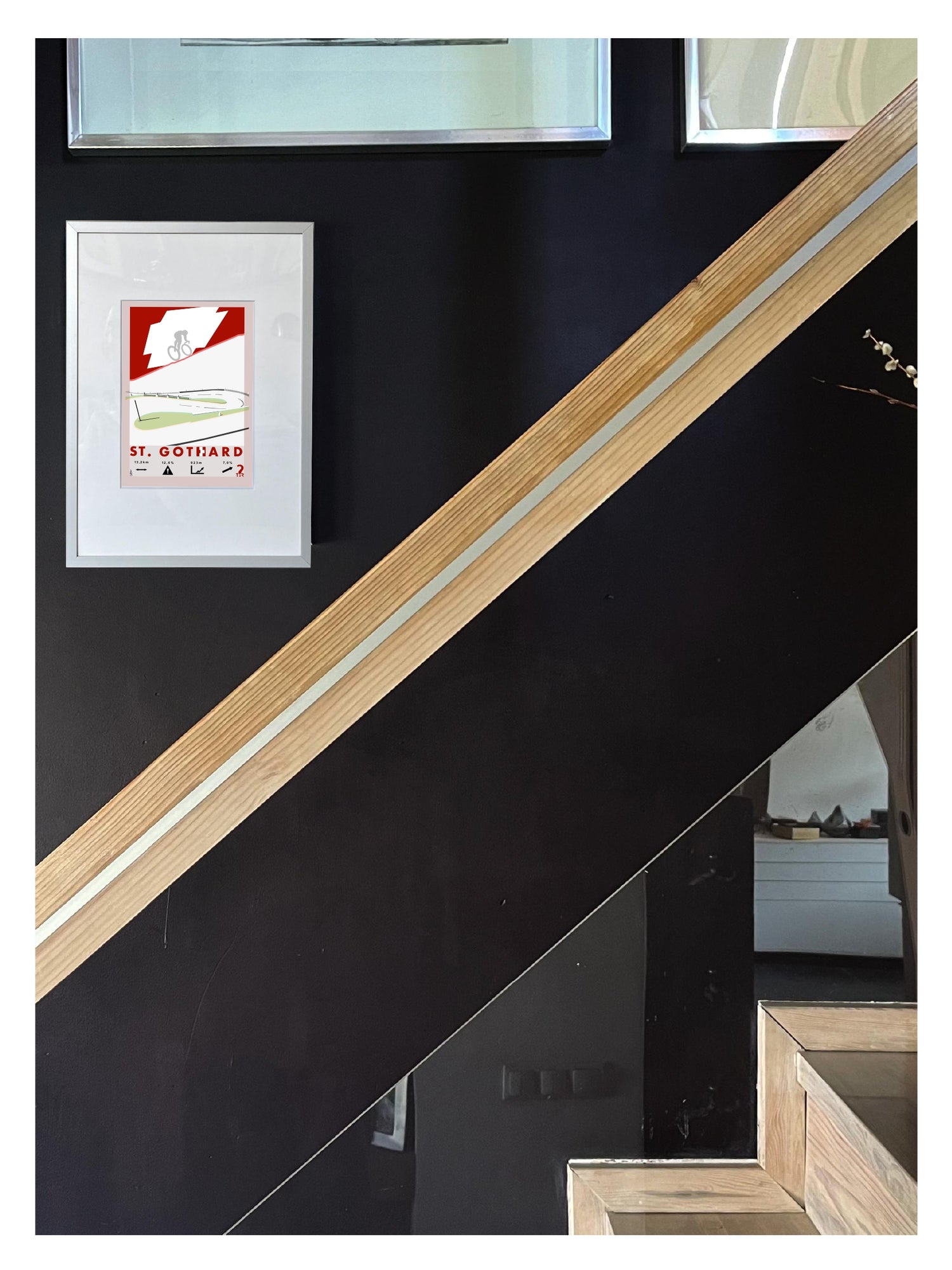 St. Gothard Pass Plakat rowerowy WHYTHERE? 21cm x 30cm