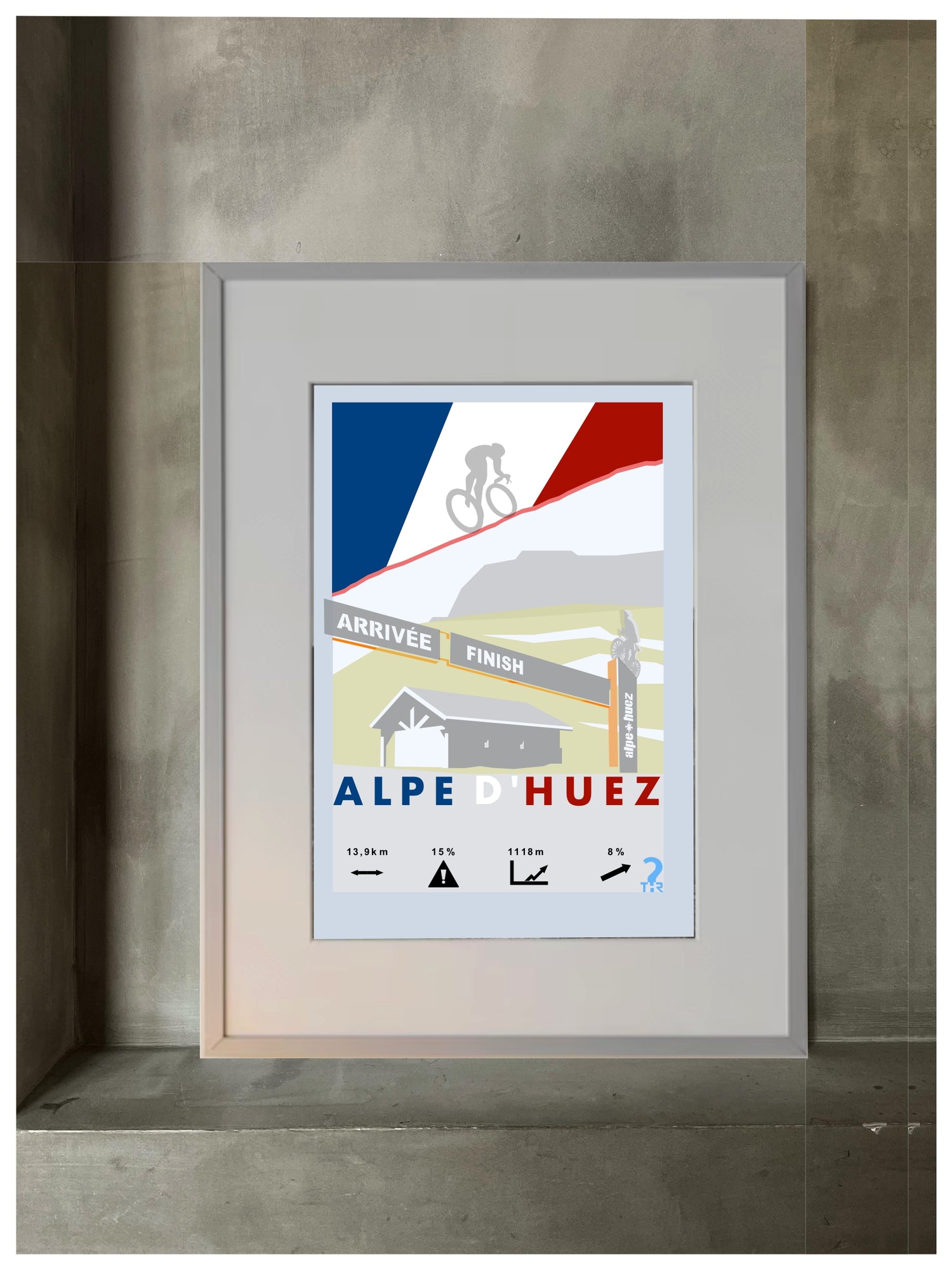 Alp d'Huez Plakat rowery WHYTHERE? 30cm x 40cm