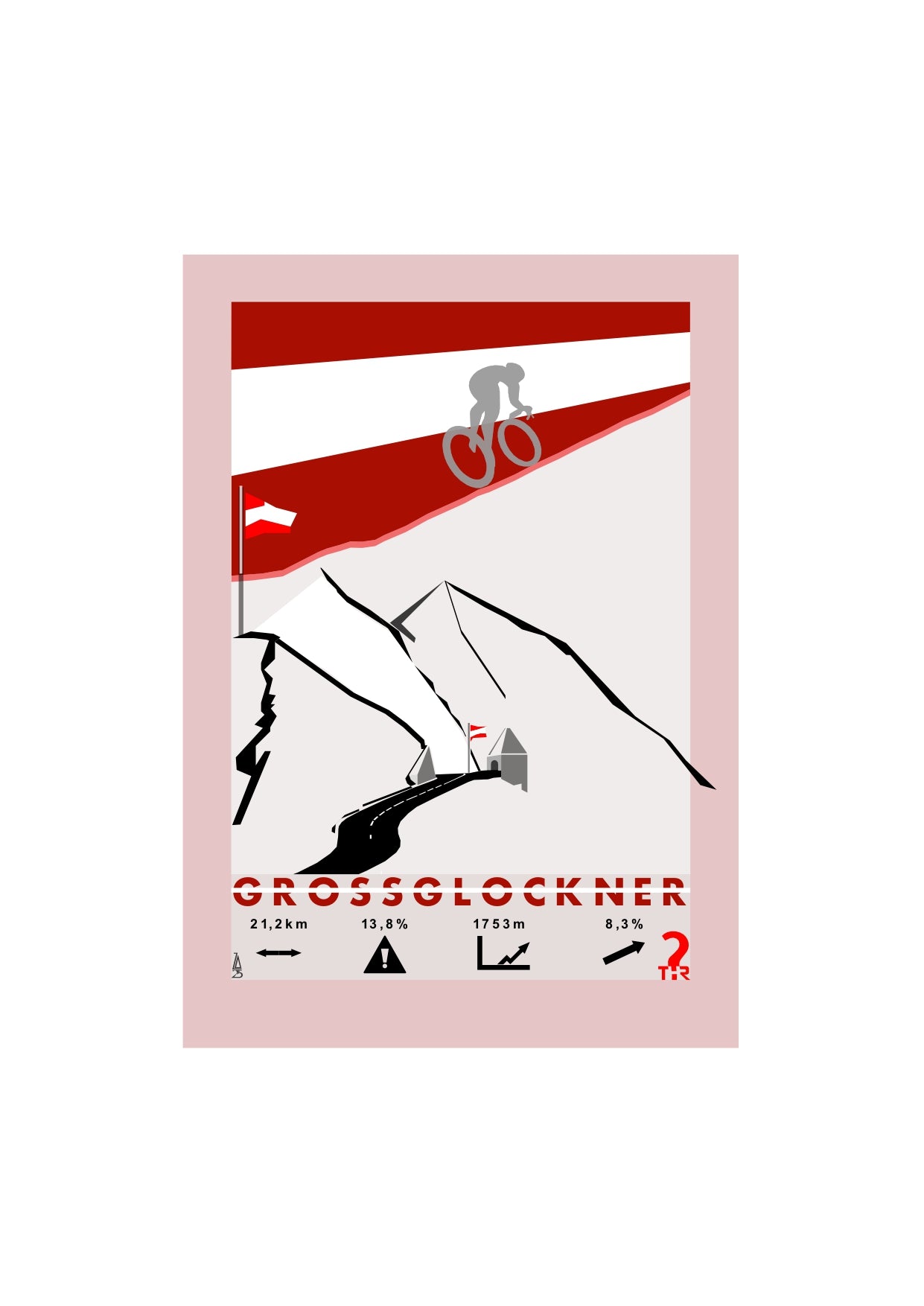 Grossglockner Plakat rowerowy WHYTHERE? 21cm x 30cm