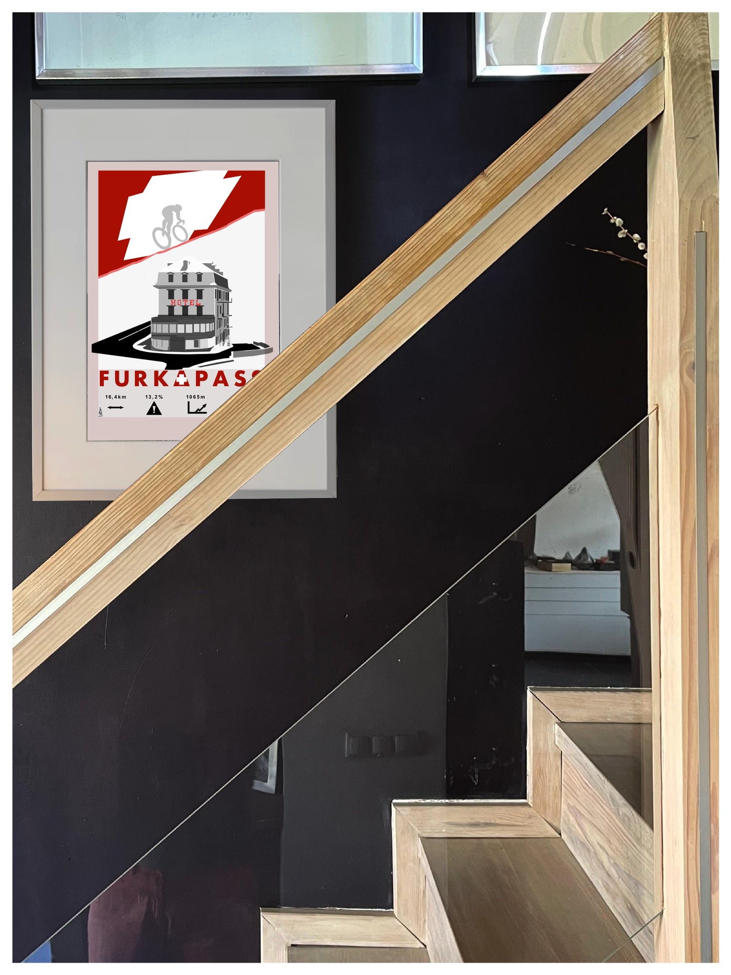 Furkapass Plakat rowerowy WHYTHERE? 30cm x 40cm