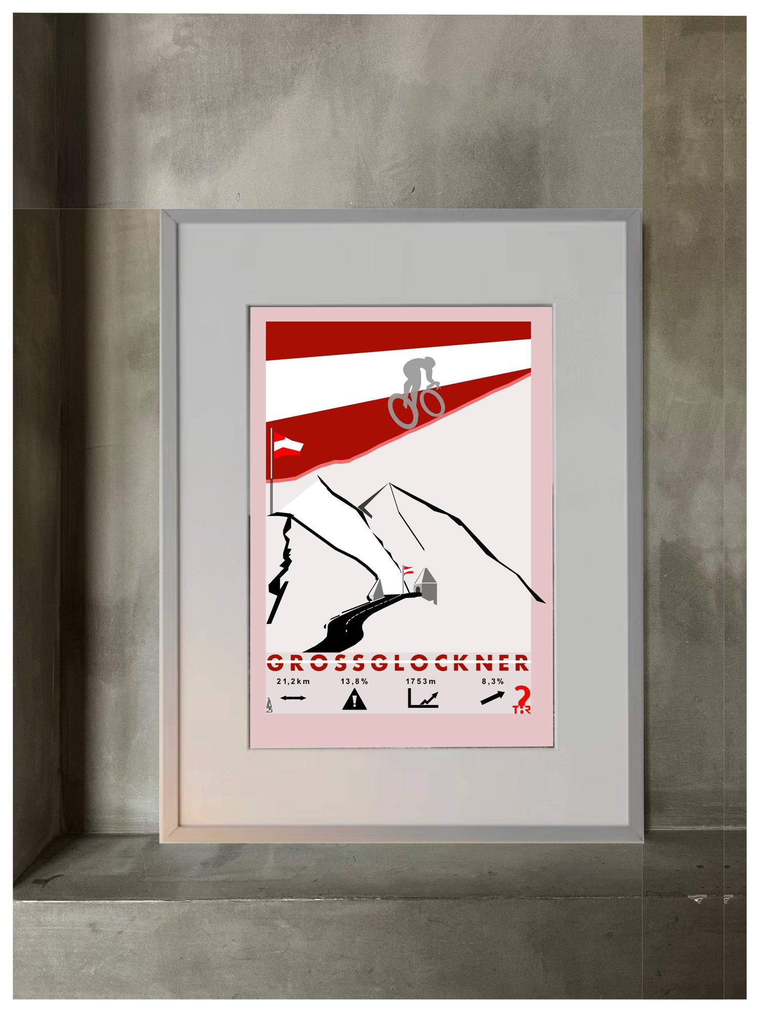 Grossglockner Plakat rowerowy WHYTHERE? 30cm x 40cm