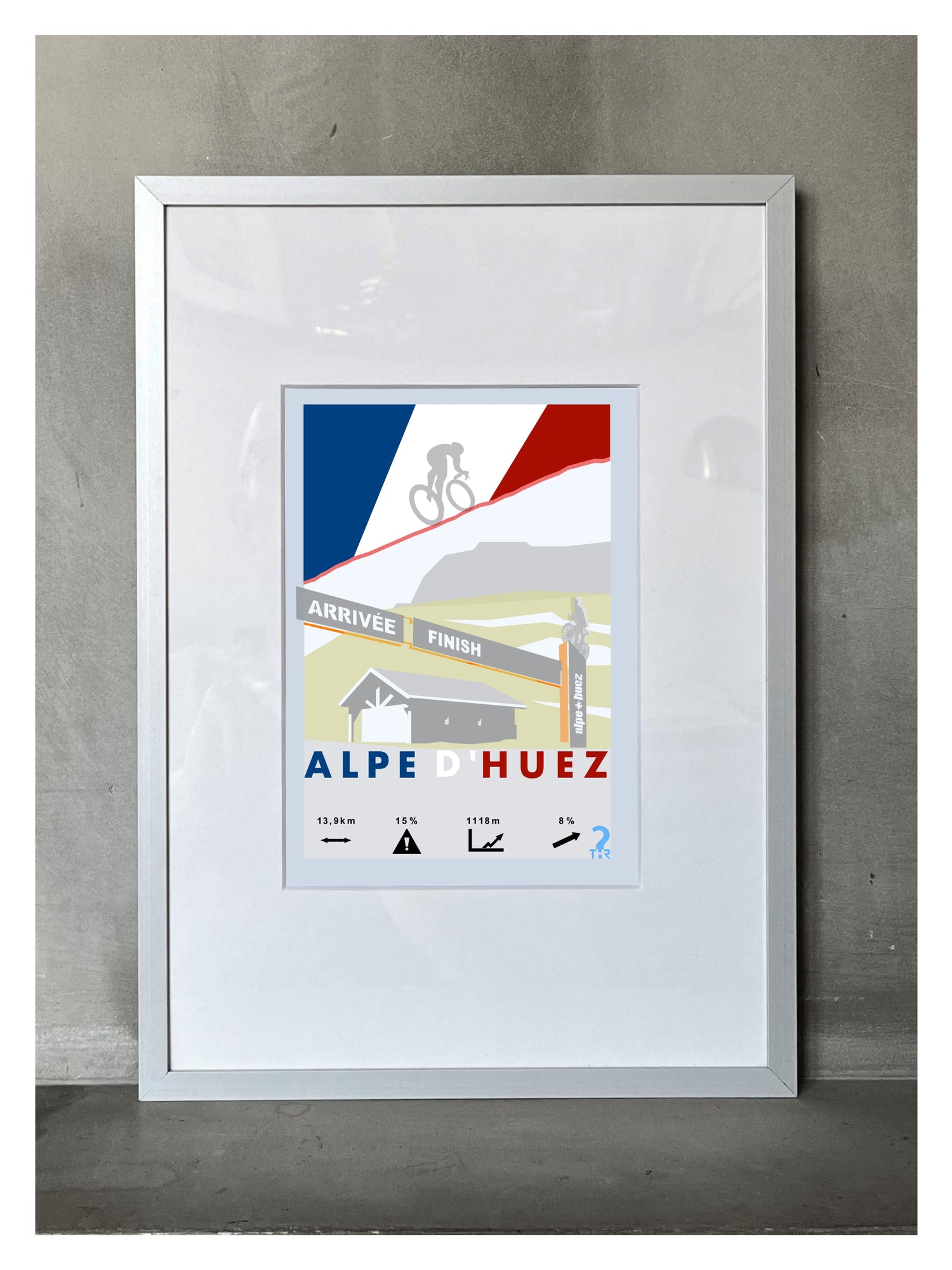 Alp d'Huez Plakat rowery WHYTHERE? 21cm x 30cm