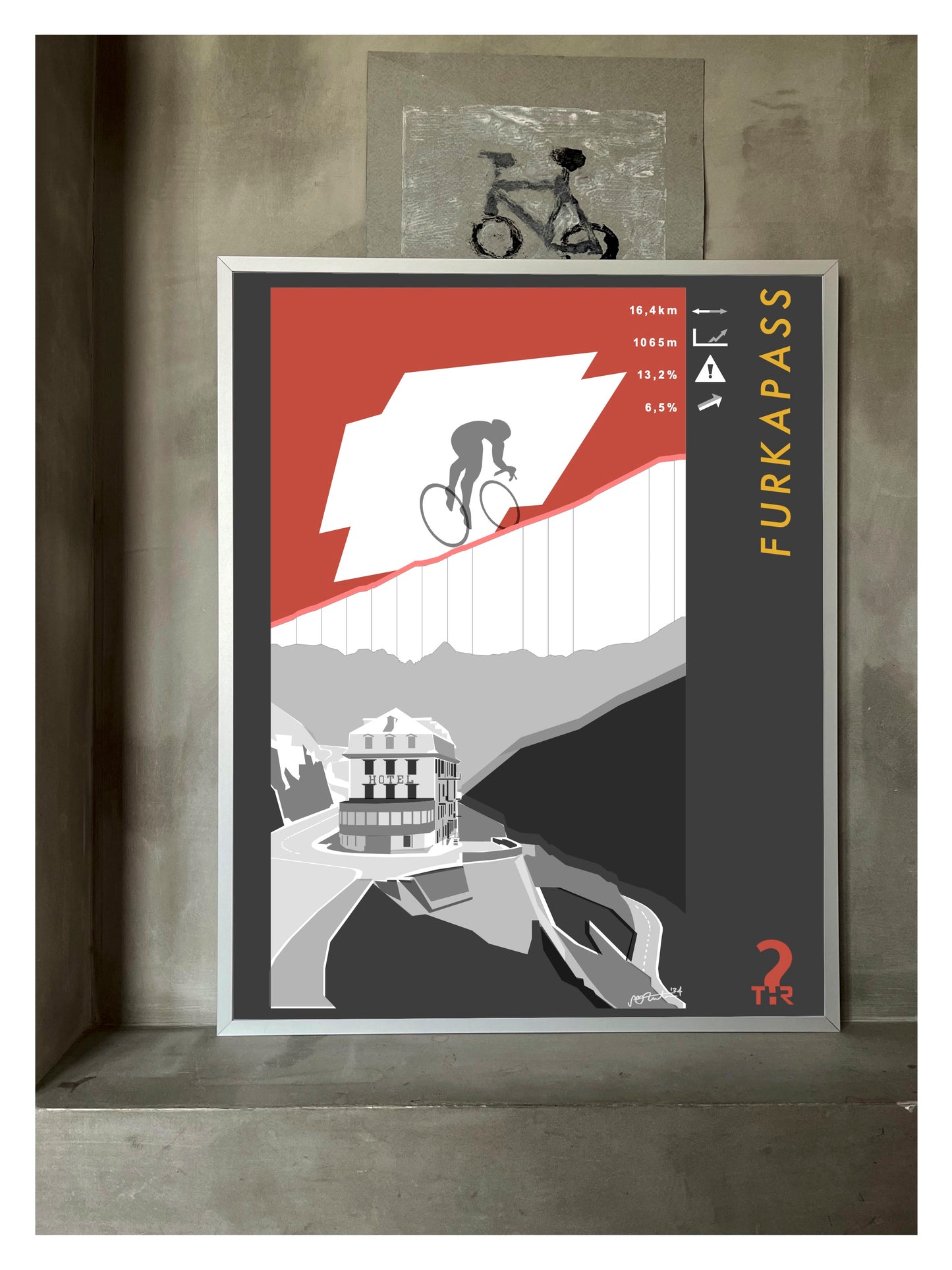 St Gothard Pass Cycling Poster