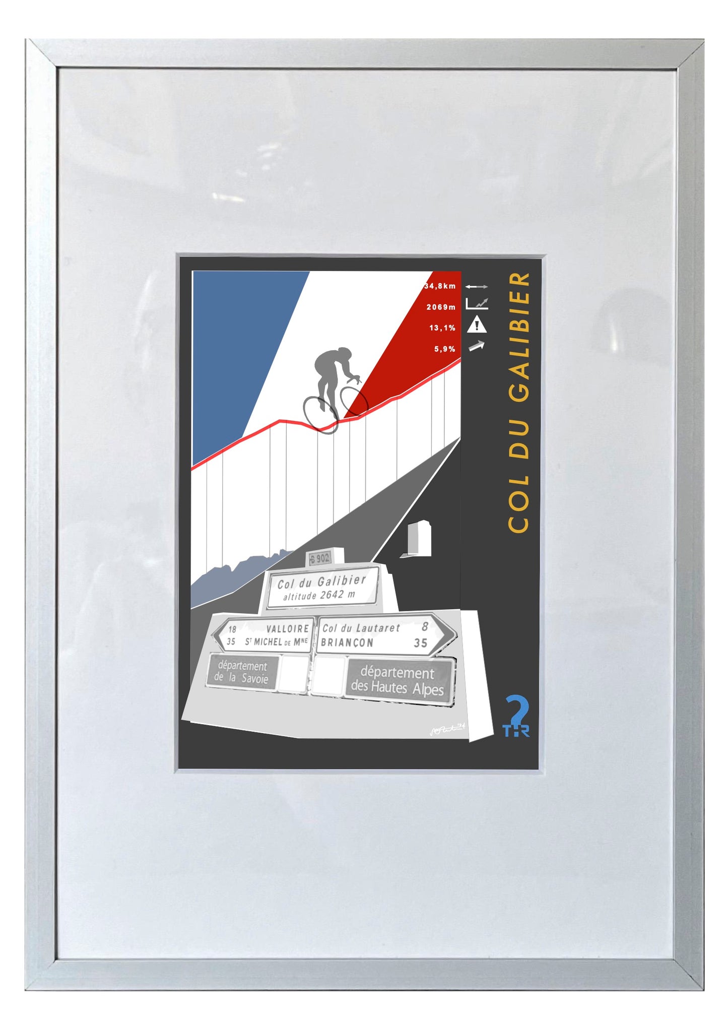 Col du Galibier Cycling Poster