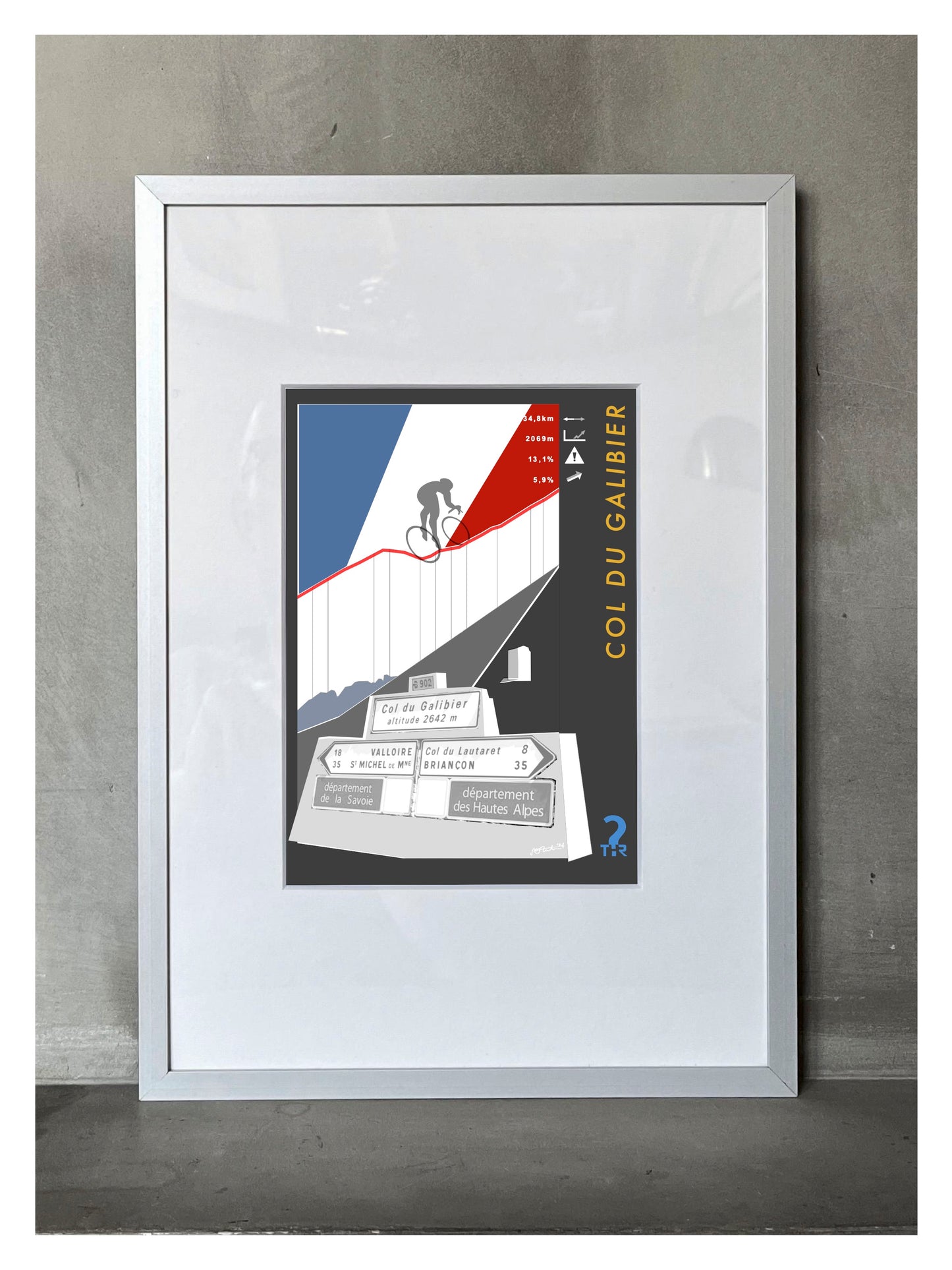 Col du Galibier Cycling Poster