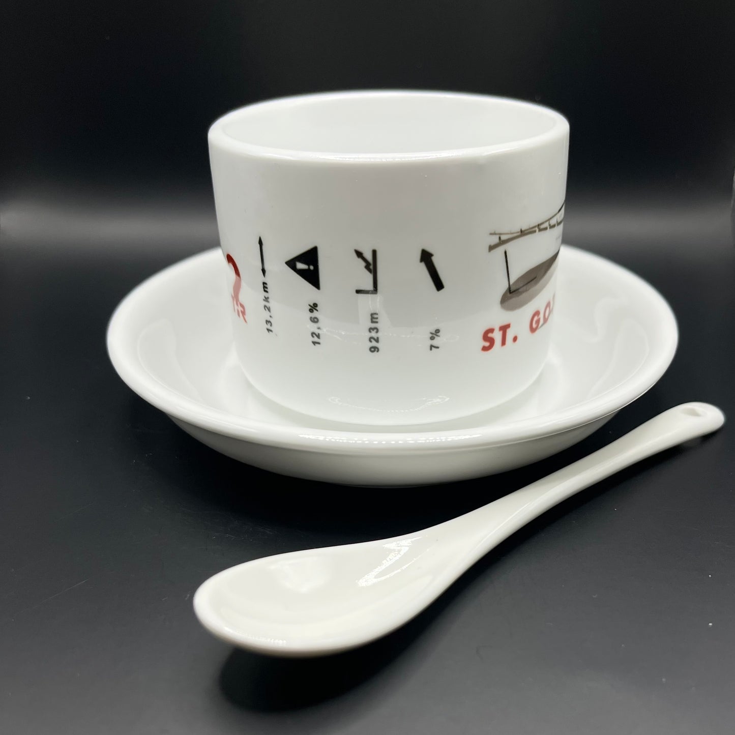 Filiżanka coffee ride St. Gothard Pass