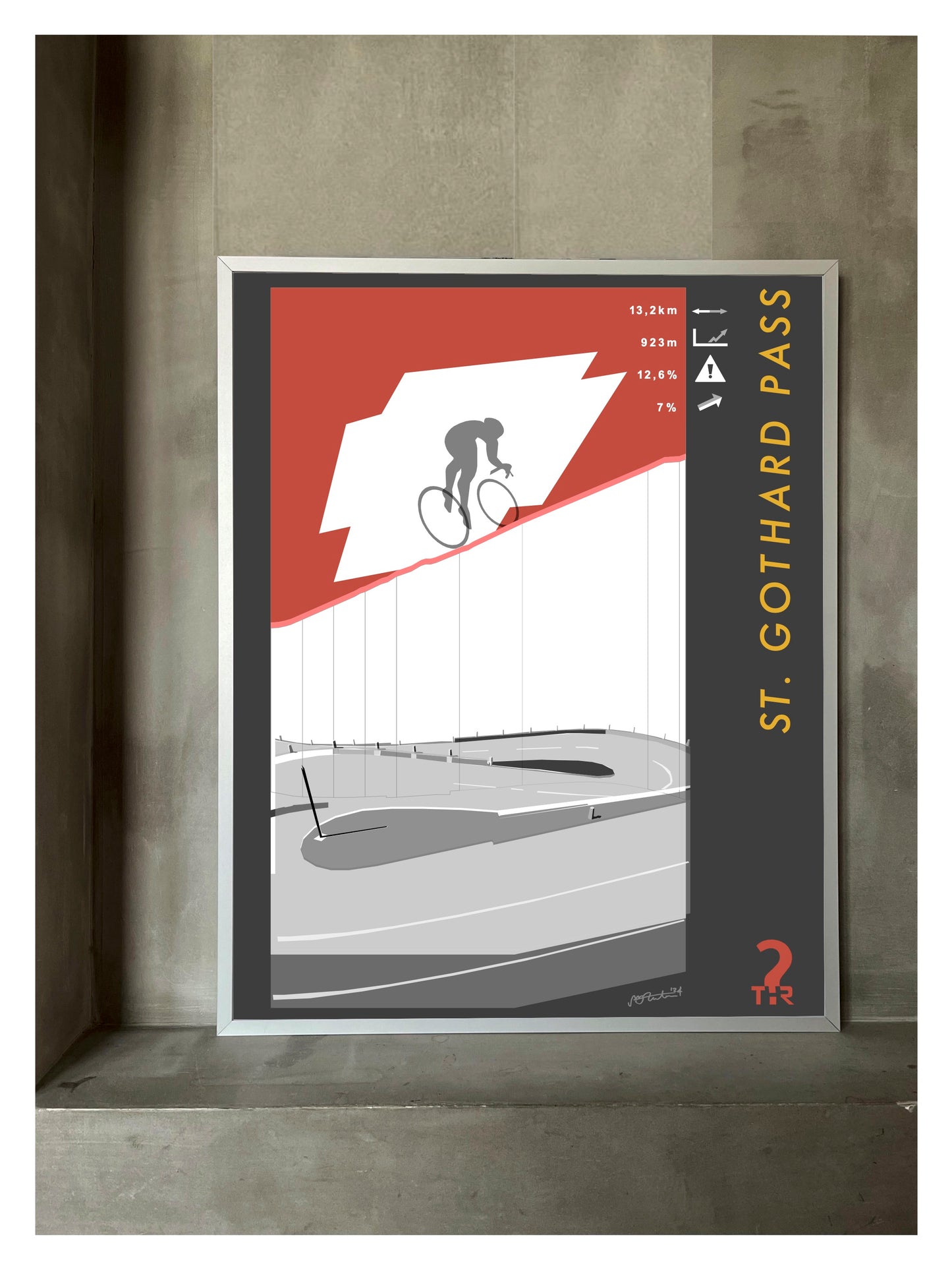 St Gothard Pass Cycling Poster