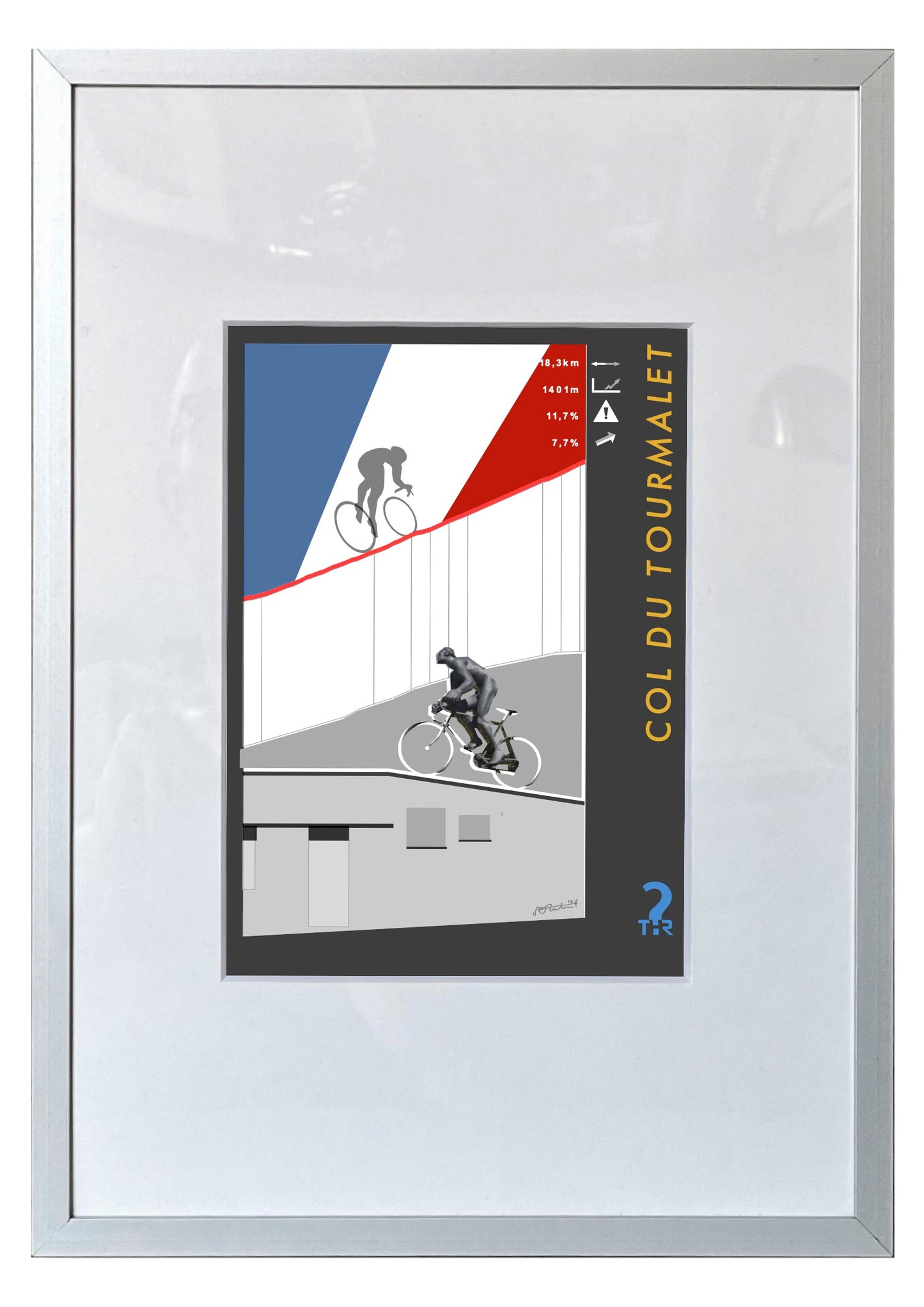 Col du Tourmalet Cycling Poster