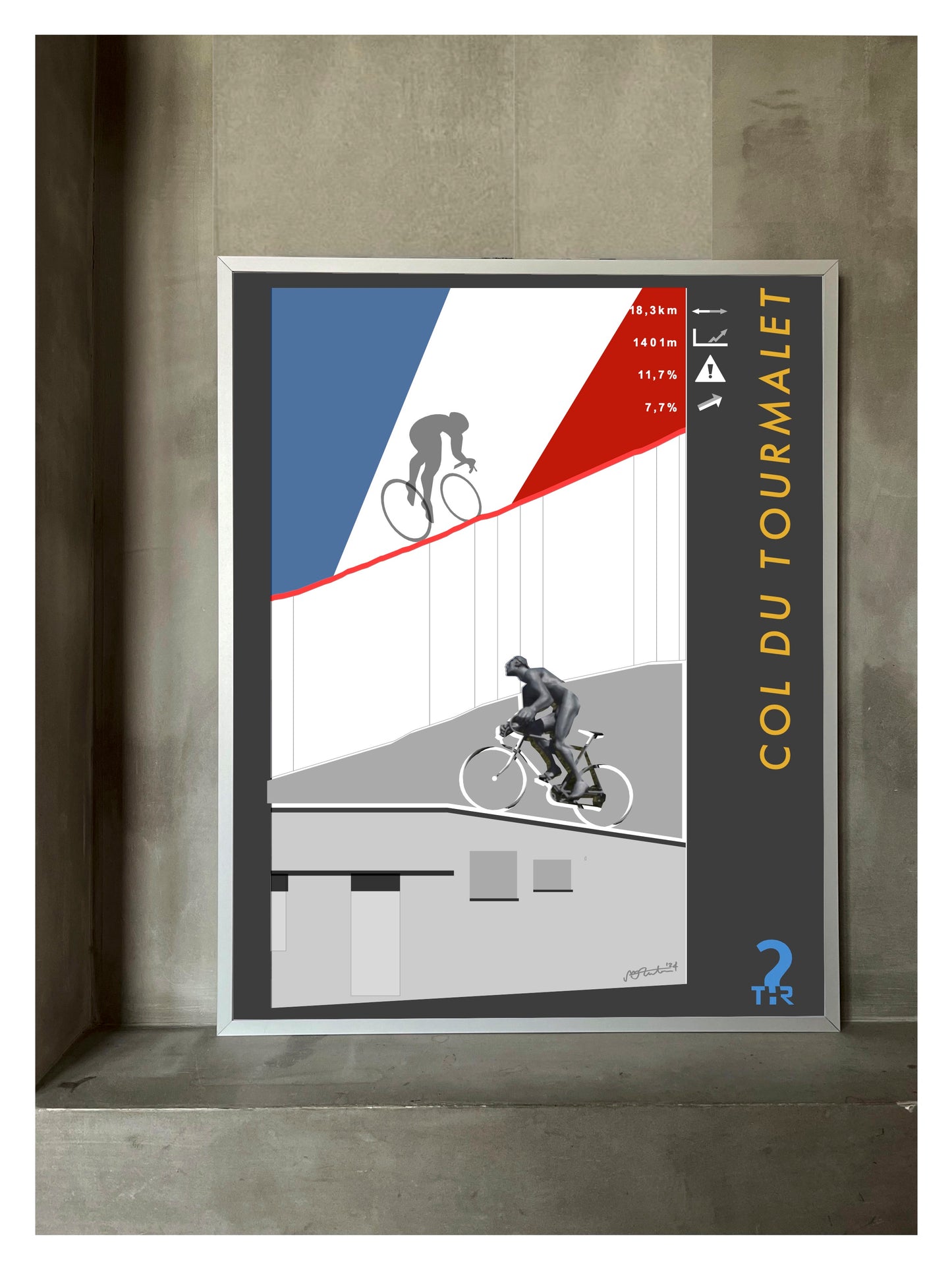 Col du Tourmalet Cycling Poster