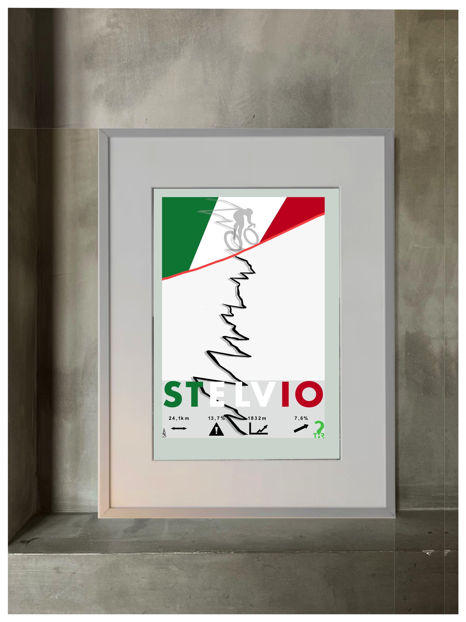 Passo dello Stelvio Plakat rowerowy WHYTHERE? 30 cm x 40 cm