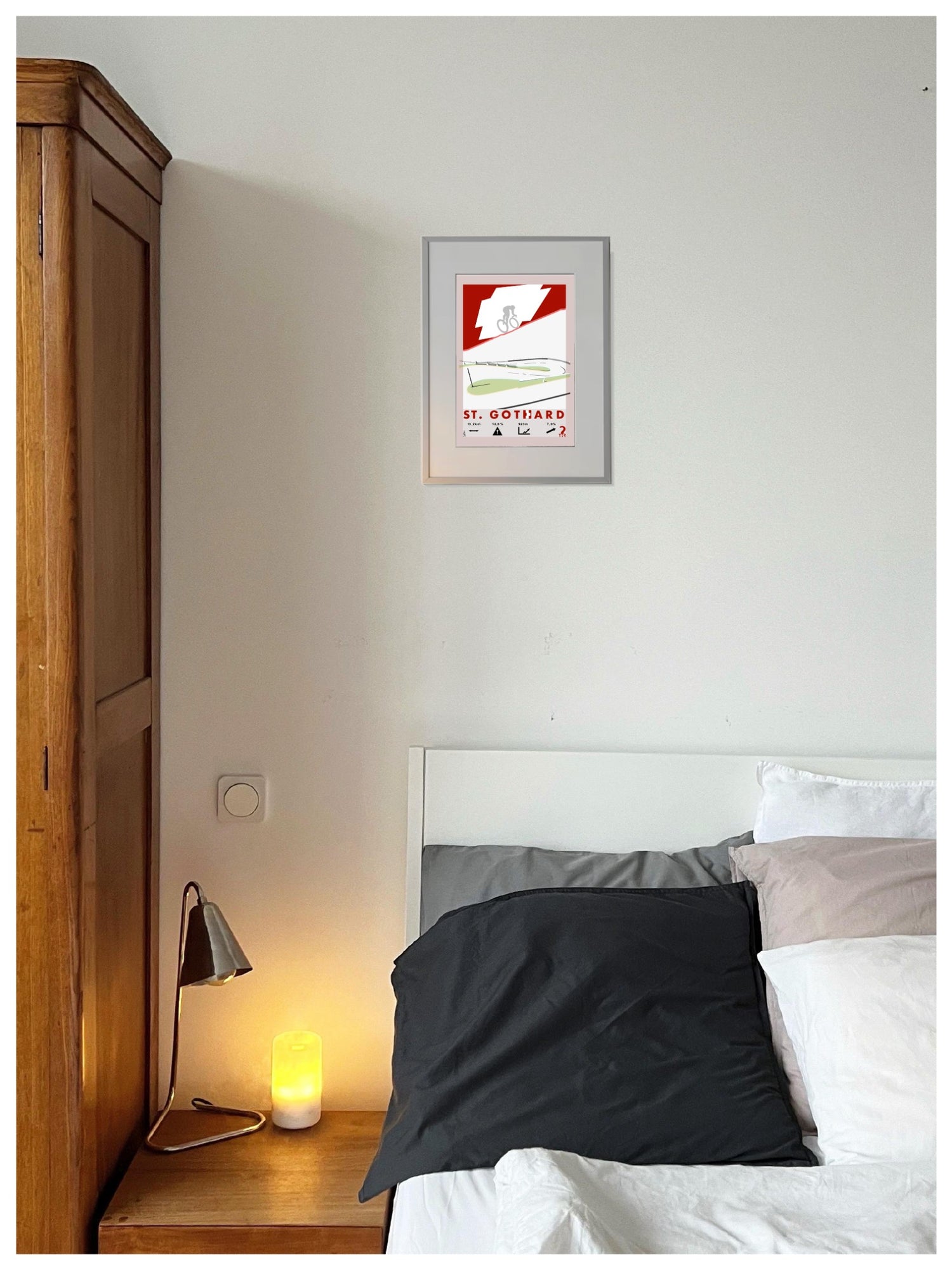 St. Gothard Pass Plakat rowerowy WHYTHERE? 30cm x 40cm
