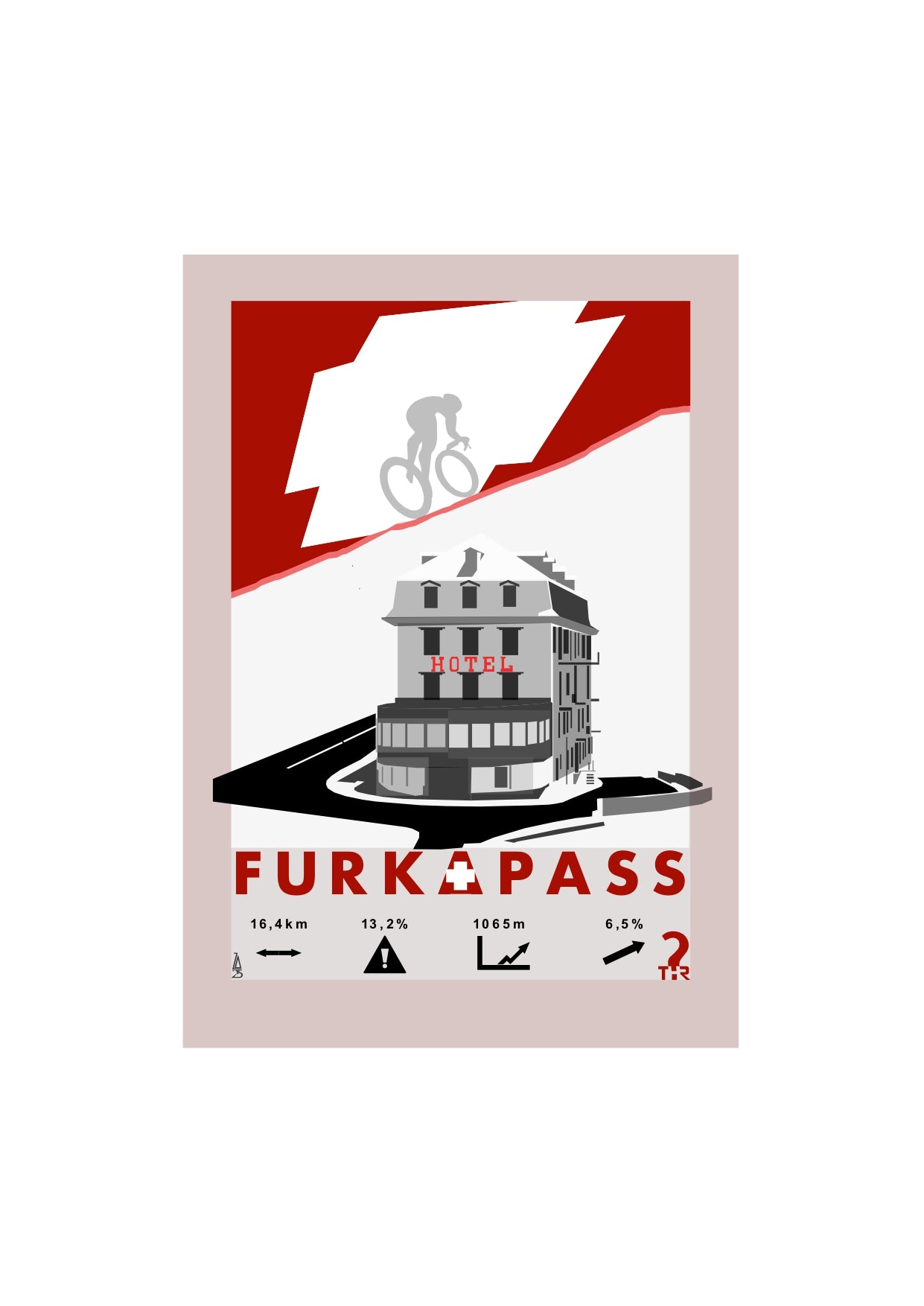 Furkapass Plakat rowerowy WHYTHERE? 21cm x 30cm