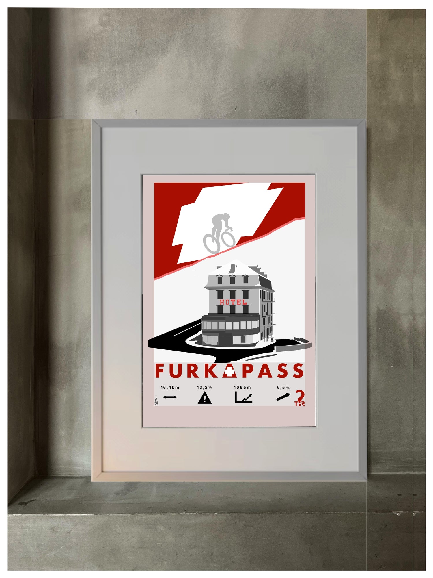 Furkapass Plakat rowerowy WHYTHERE? 30cm x 40cm
