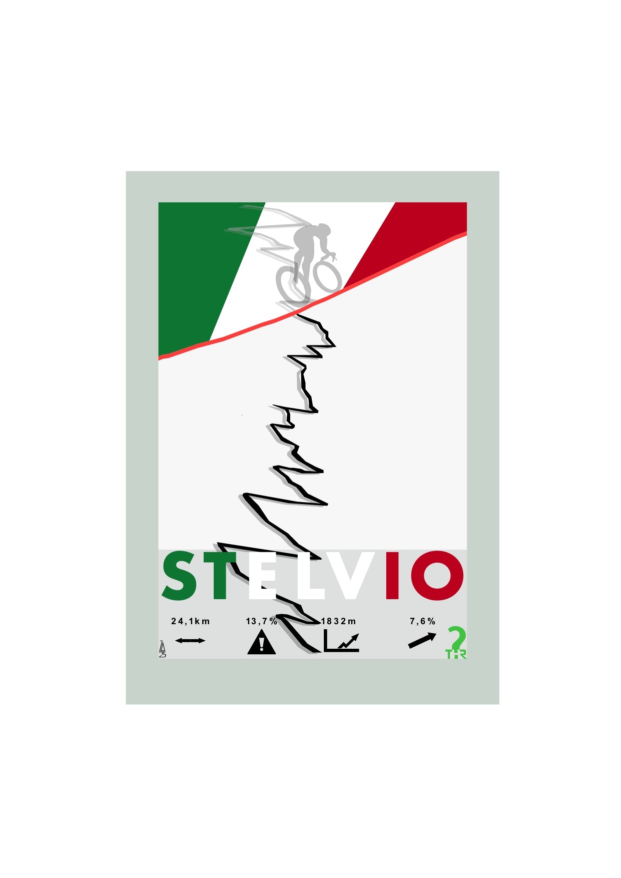 Passo dello Stelvio Plakat rowerowy WHYTHERE? 21 cm x 30 cm