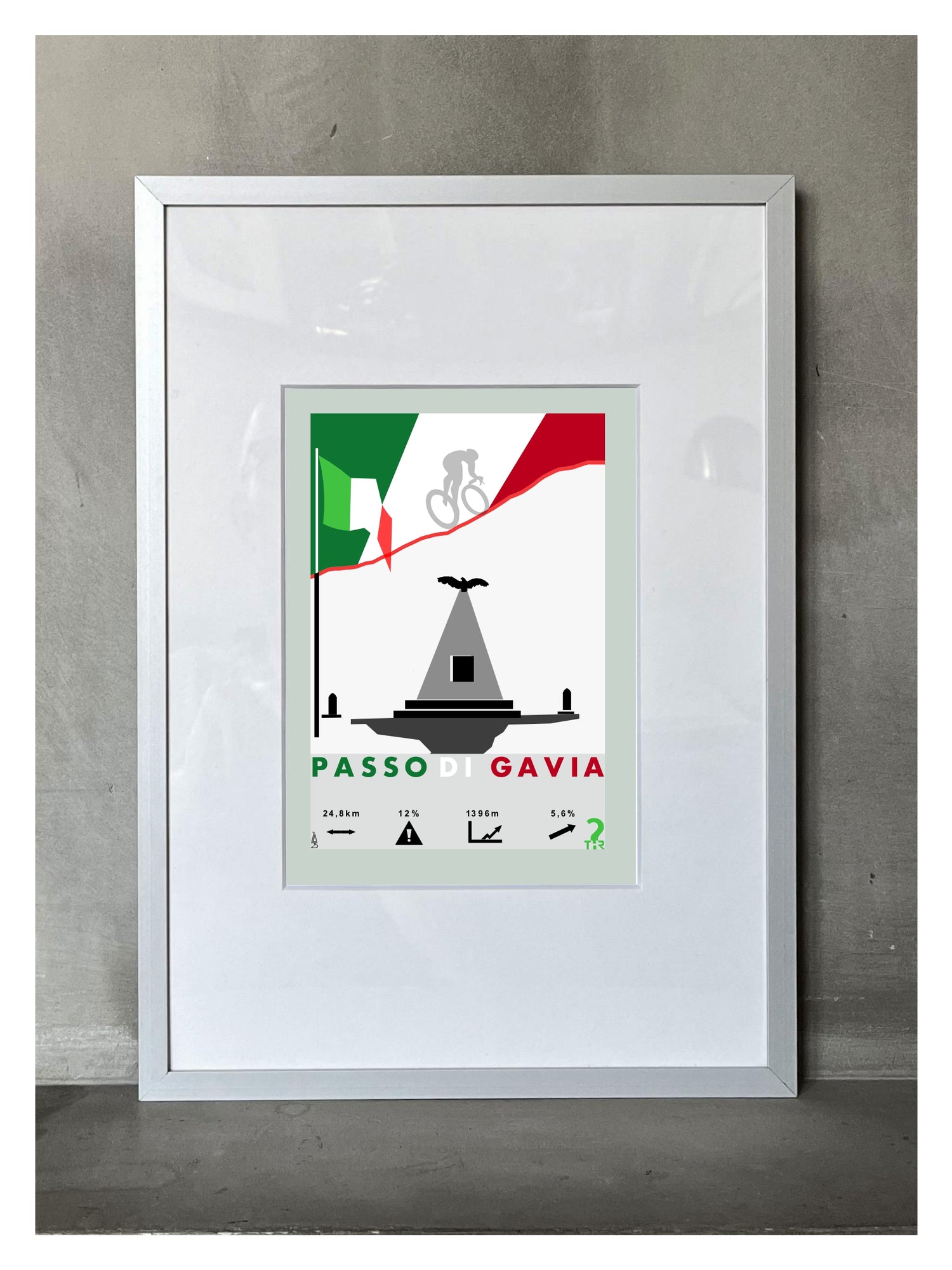 Passo di Gavia Plakat rowerowy WHYTHERE? 21cm x 30cm