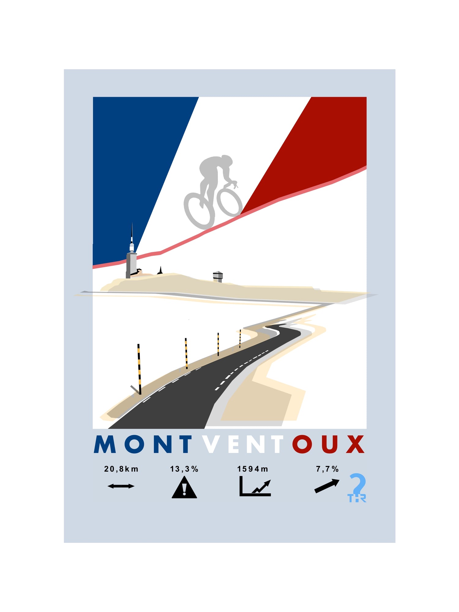 Mount Ventoux Plakat rowery WHYTHERE? 30cm x 40cm