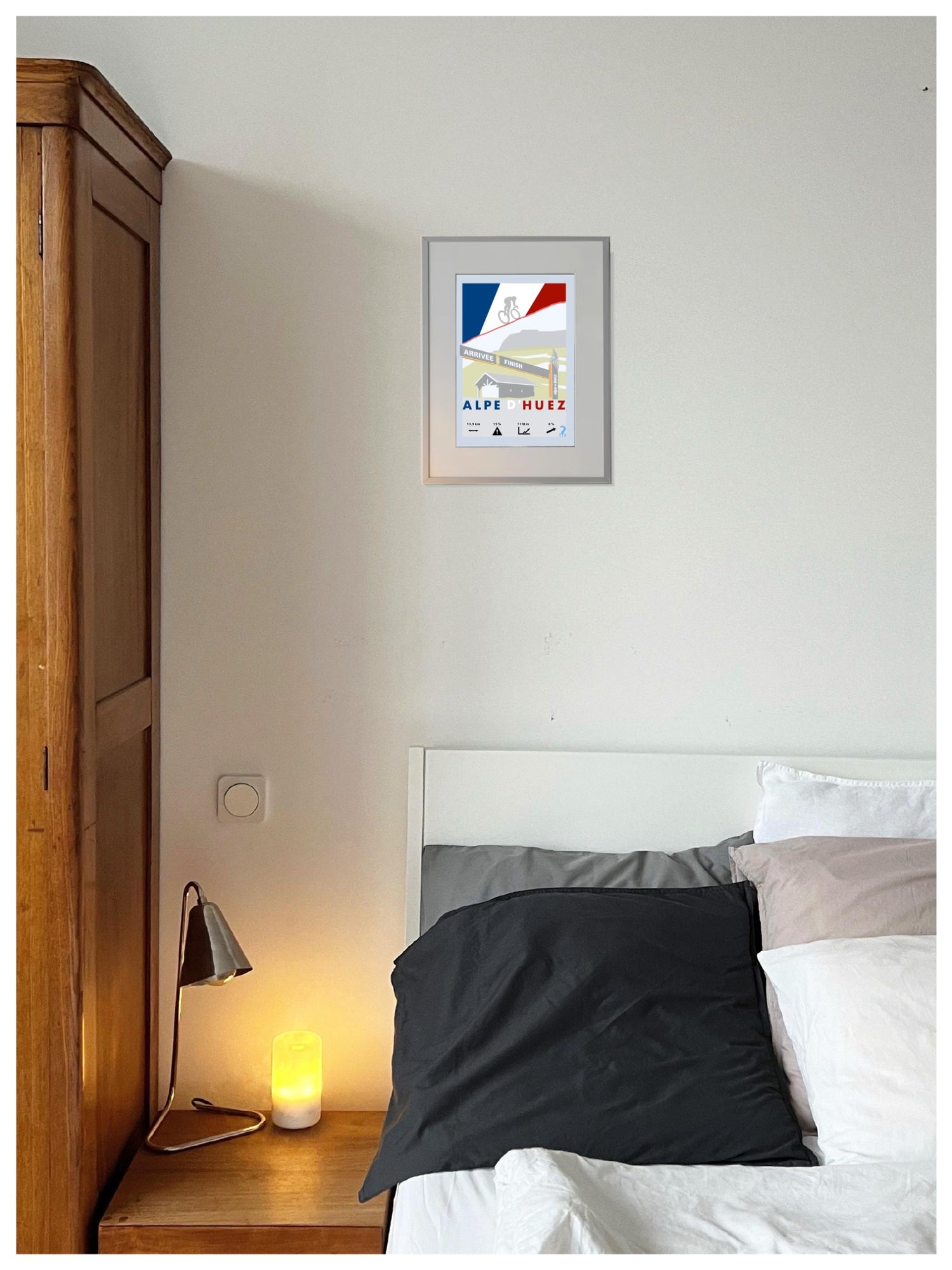 Alp d'Huez Plakat rowery WHYTHERE? 30cm x 40cm