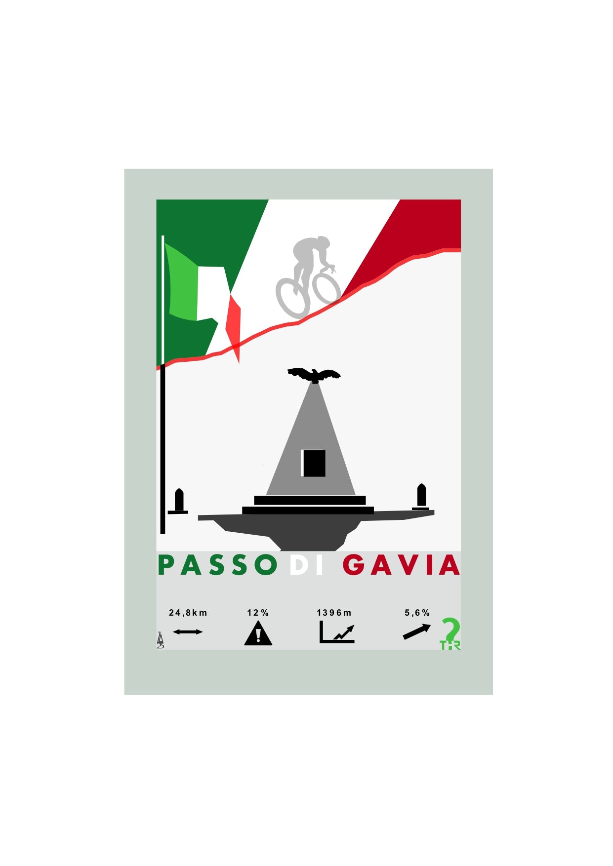 Passo di Gavia Plakat rowerowy WHYTHERE? 21cm x 30cm