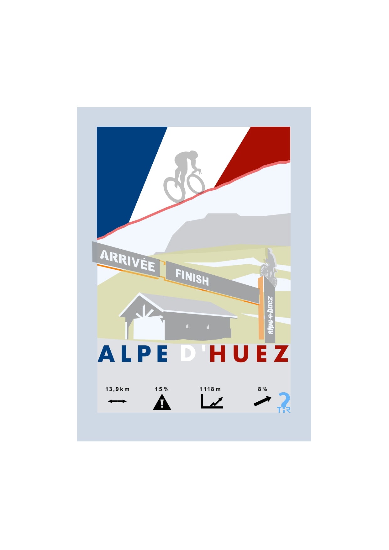 Alp d'Huez Plakat rowery WHYTHERE? 21cm x 30cm